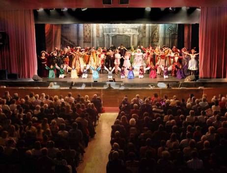 Pantomime and audience for Sleeping Beauty 2005/6 at Broxbourne Civic Hall